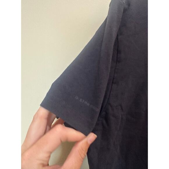 G-Star RAW Sz M Lightweight Polo Shirt Short Sleeve Deep Gray Blueish - Nice! - Picture 7 of 9